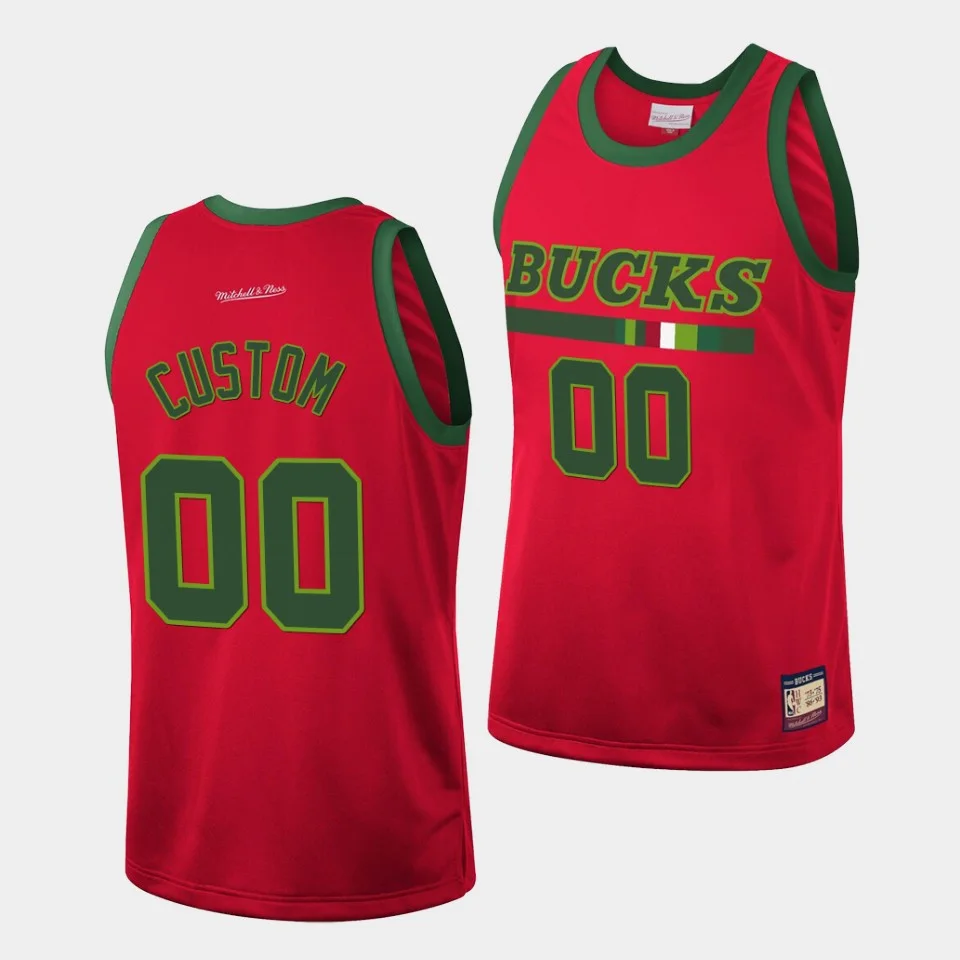 Youth's Milwaukee Bucks Custom #00 2019-20 Mitchell &amp; Ness Fashion Team Heritage Jersey -