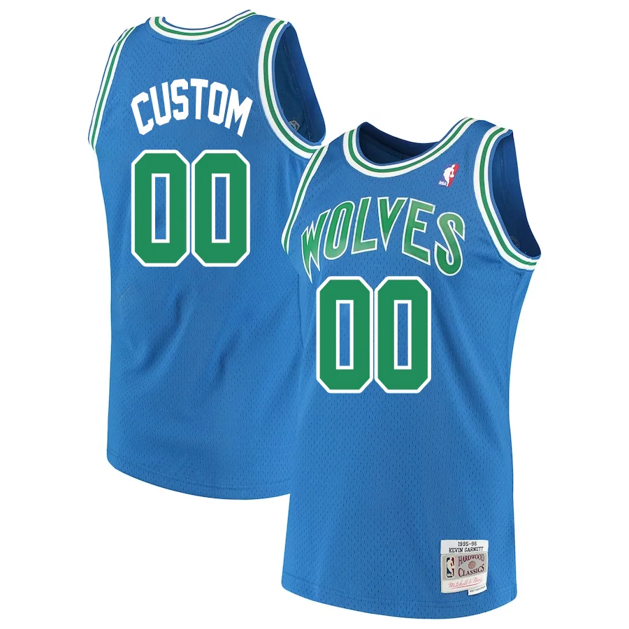 Custom Minnesota Timberwolves Mitchell _ Ness Hardwood Classics Swingman Jersey - Blue -