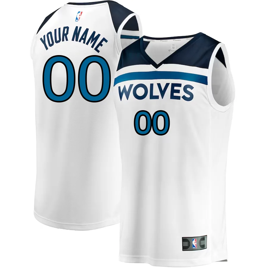 Minnesota Timberwolves Branded Youth Fast Break  Custom Jersey - Association Edition - White