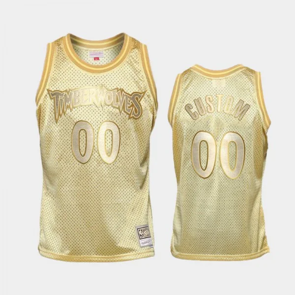 Youth's Minnesota Timberwolves #00 Midas SM Limited Custom Jersey - Gold -