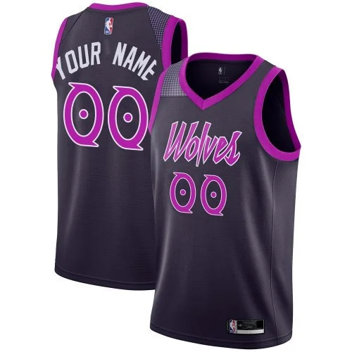 Youth's Minnesota Timberwolves Swingman Purple Custom 2018/19 Jersey - City Edition - -