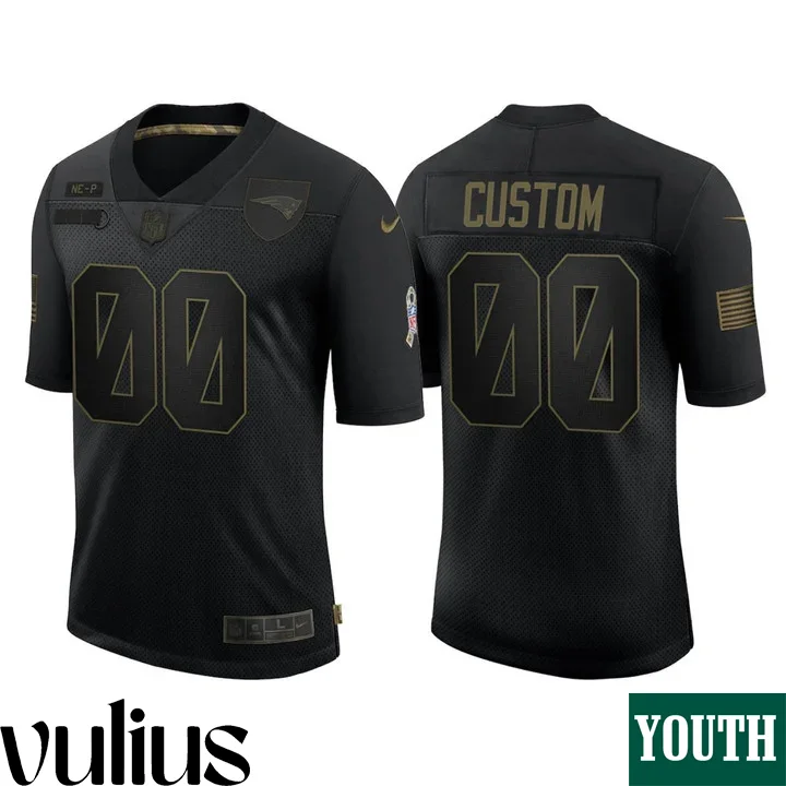 Customizable Patriots Jersey, Black Youth's Jersey, 2020 Salute To Service Limited Jersey -