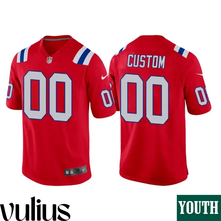 Customizable Patriots Jersey, Red Youth's Jersey, Alternate Game Jersey -