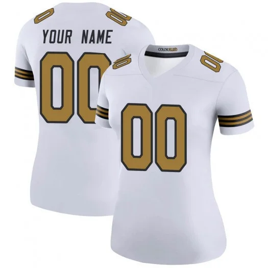 Saints Custom Jersey for Woman Custom New Orleans Saints Legend White Color Rush Jersey -