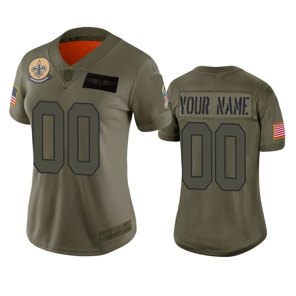 Saints Custom Jersey for Woman New Orleans Saints Custom Camo 2019 Salute to Service Limited Jersey -
