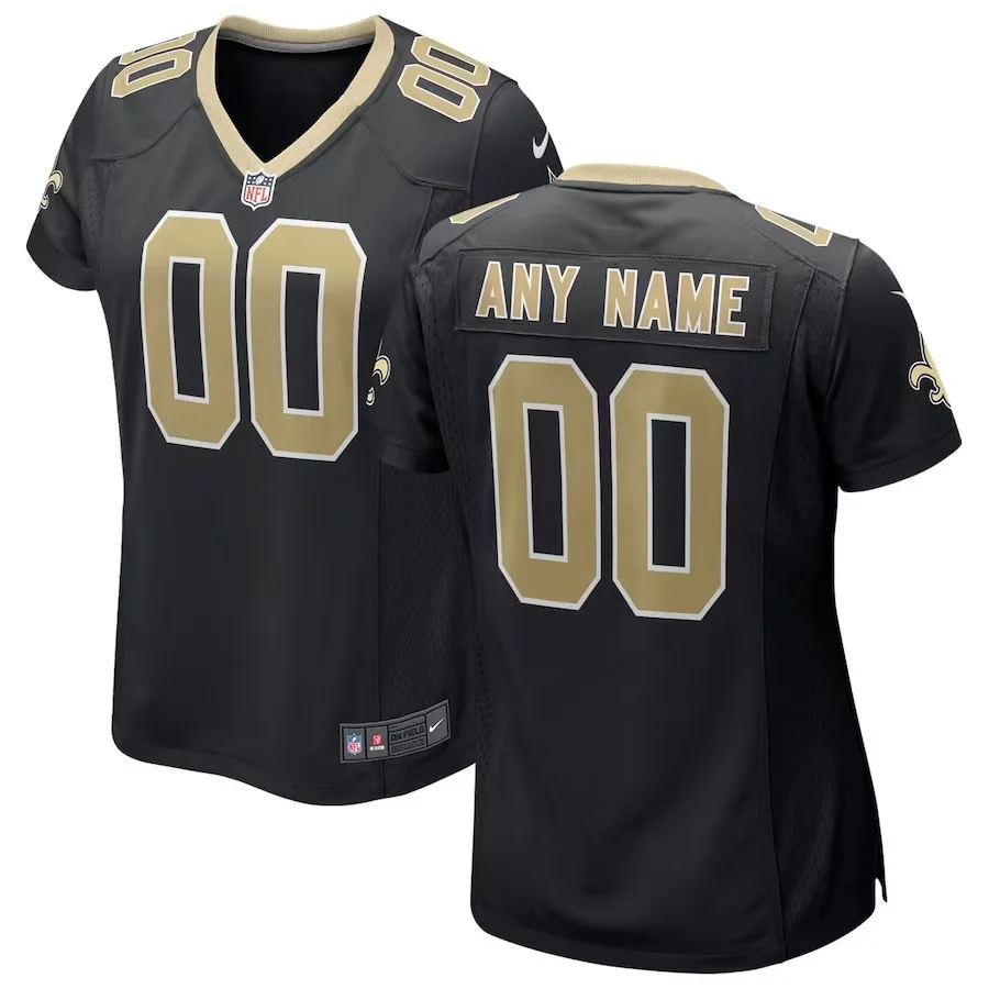 Saints Custom Jersey for Woman New Orleans Saints Home Custom Game Jersey - Black -