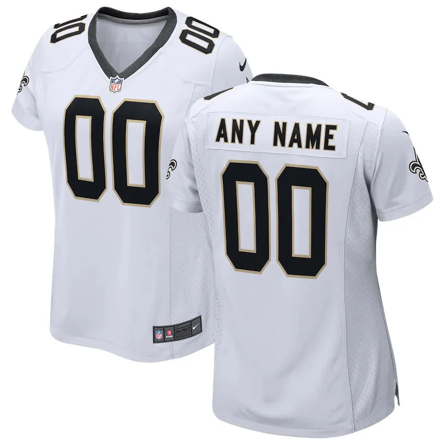 Saints Custom Jersey for Woman New Orleans Saints Road Custom Game Jersey - White -