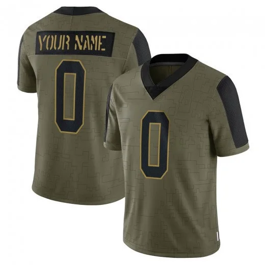 Saints Custom Jersey for Youth Custom New Orleans Saints 2021 Salute To Service Jersey - Limited Olive -
