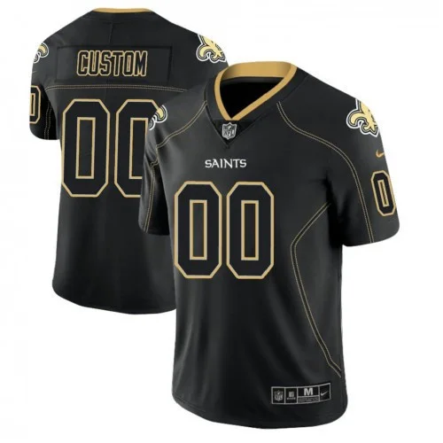 Saints Custom Jersey for Youth New Orleans Saints 2018 Lights Out Color Rush Limited Black Customized Jersey -