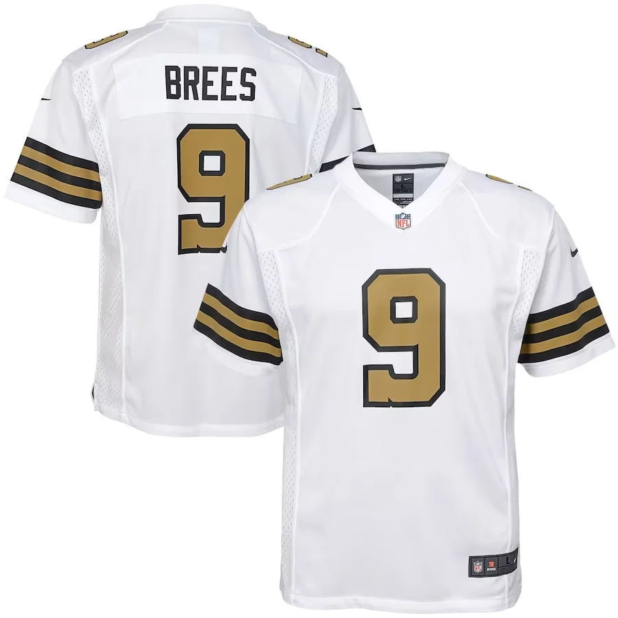 Saints Custom Jersey for Youth's New Orleans Saints Custom Alternate Game Jersey - White -