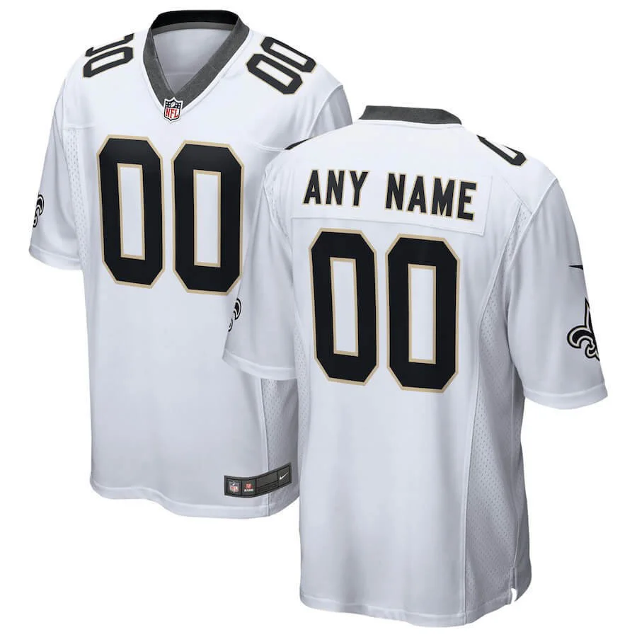 Saints Custom Jersey for Youth New Orleans Saints Road Custom Game Jersey - White -