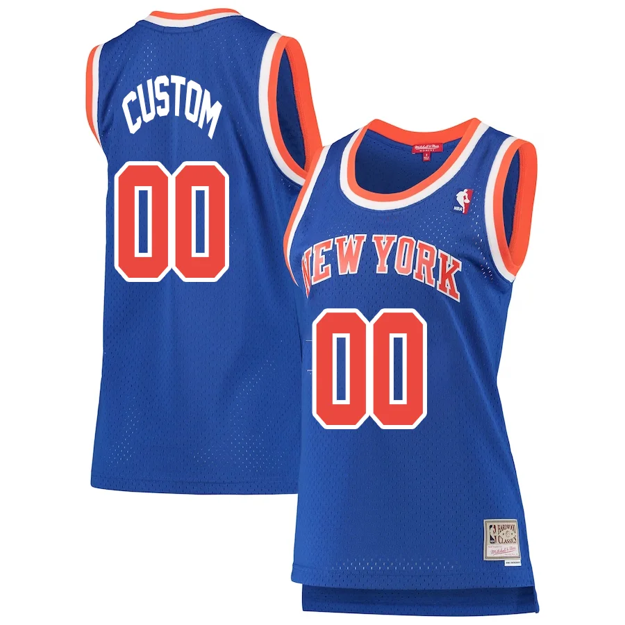 Custom New York Knicks Mitchell _ Ness Woman_s 1991-92 Hardwood Classics Swingman Jersey - Blue -
