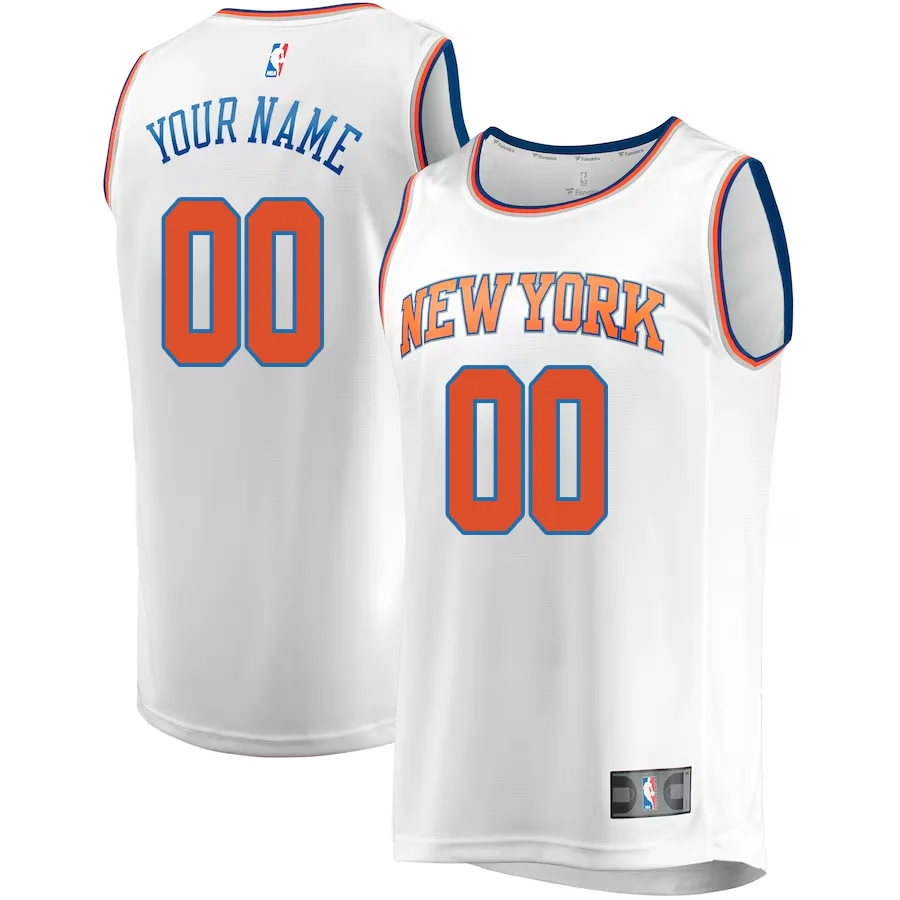 New York Knicks Branded Youth Fast Break  Custom Jersey - Association Edition - White