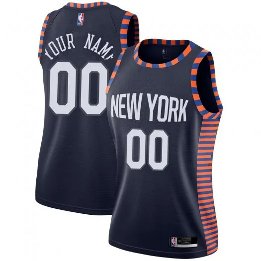 Woman's Custom New York Knicks Swingman Navy 2018/19 Jersey - City Edition -
