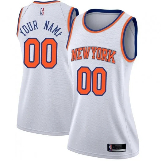 Woman's Custom New York Knicks Swingman White Jersey - Association Edition -