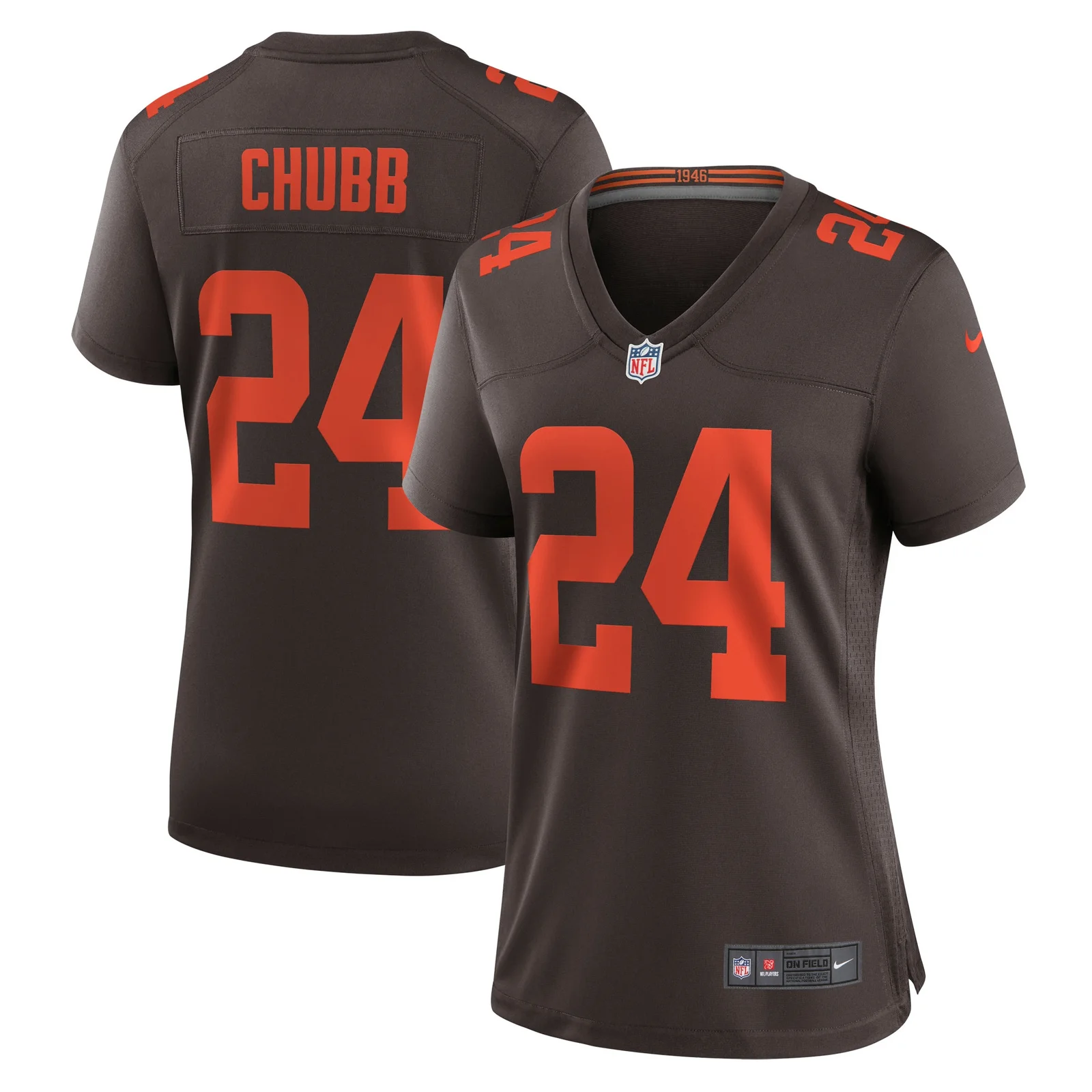 Nick Chubb Cleveland Browns Woman's Alternate Game Jersey - Brown -