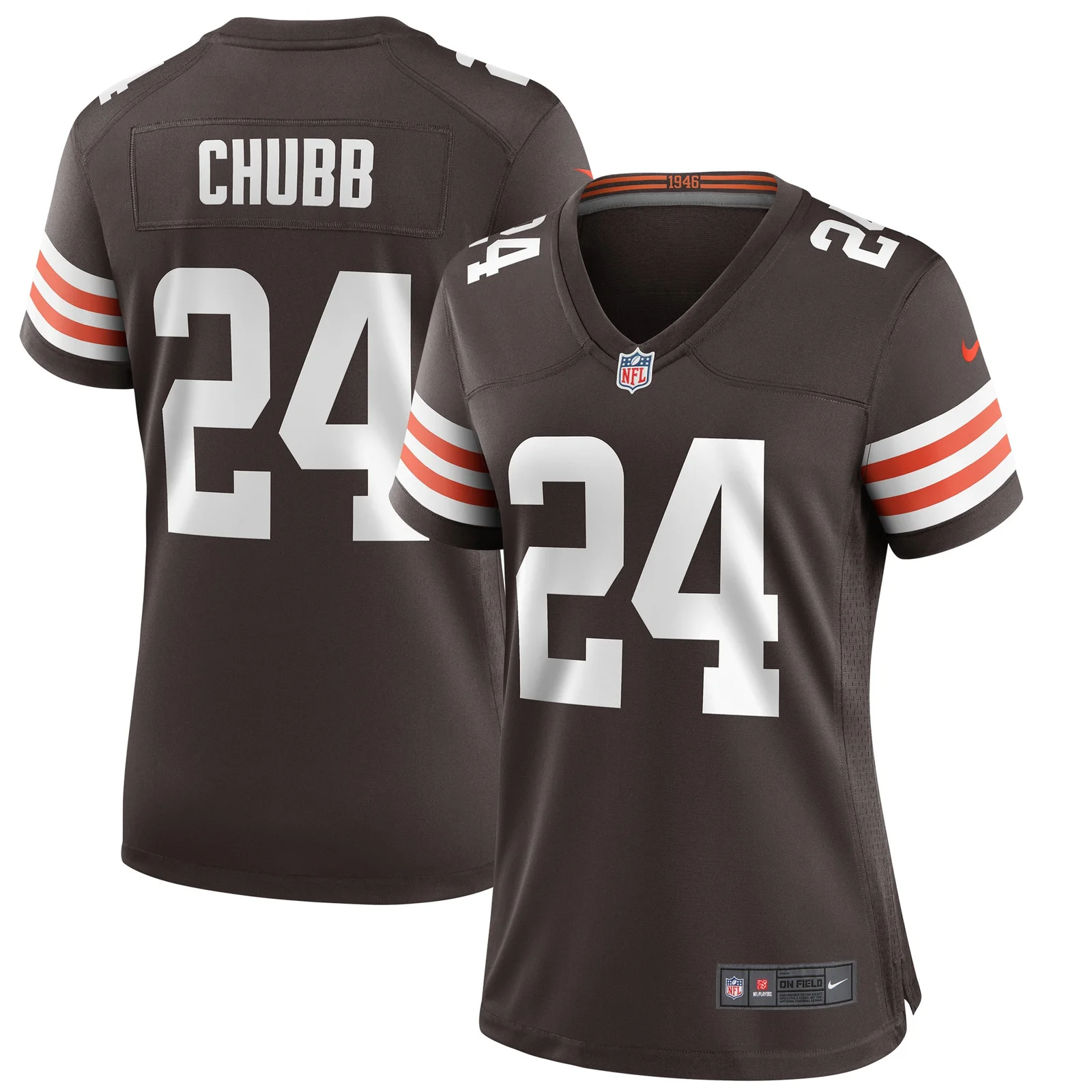 Nick Chubb Cleveland Browns Woman's Game Jersey - Brown -