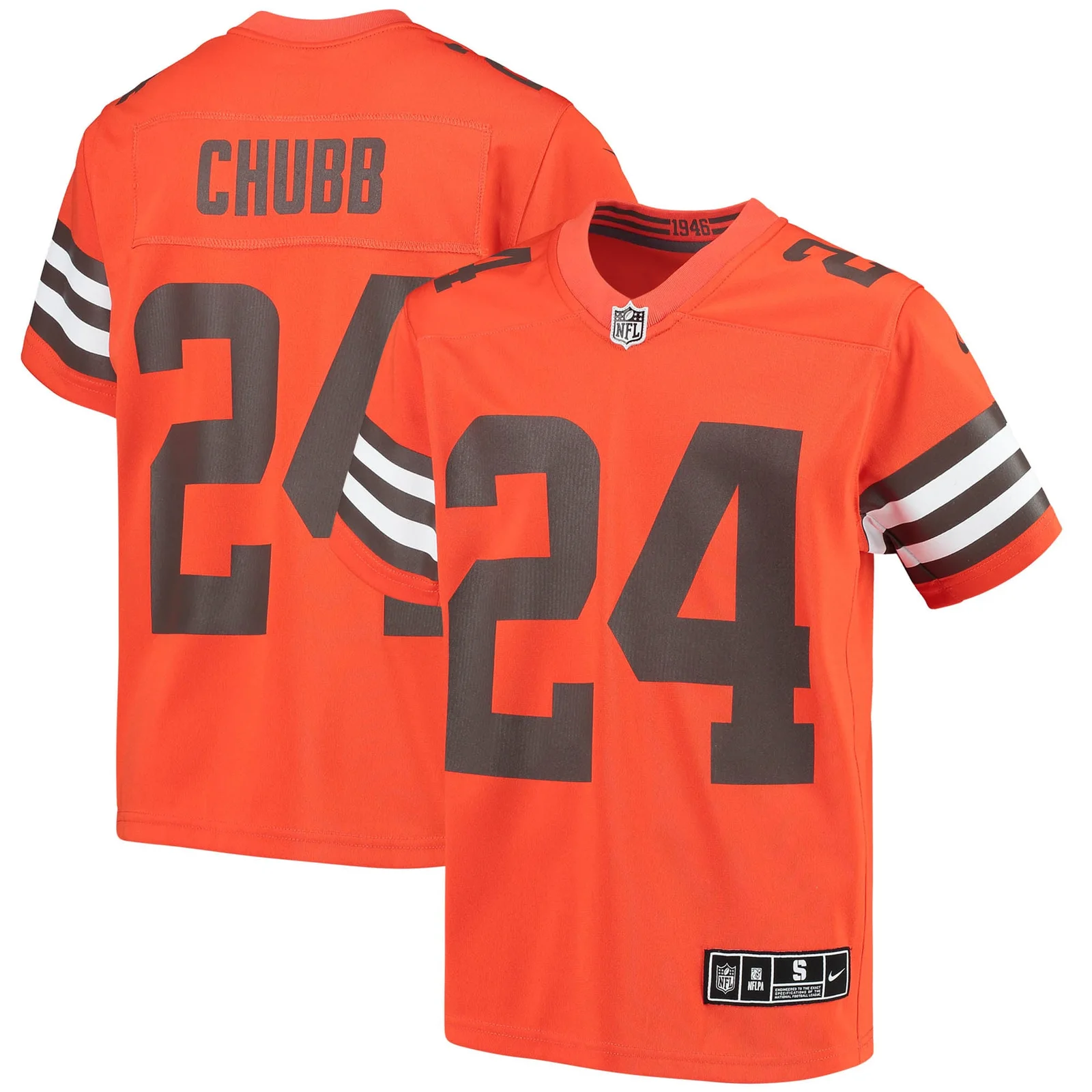 Nick Chubb Cleveland Browns Youth Inverted Team Game Jersey - Orange -