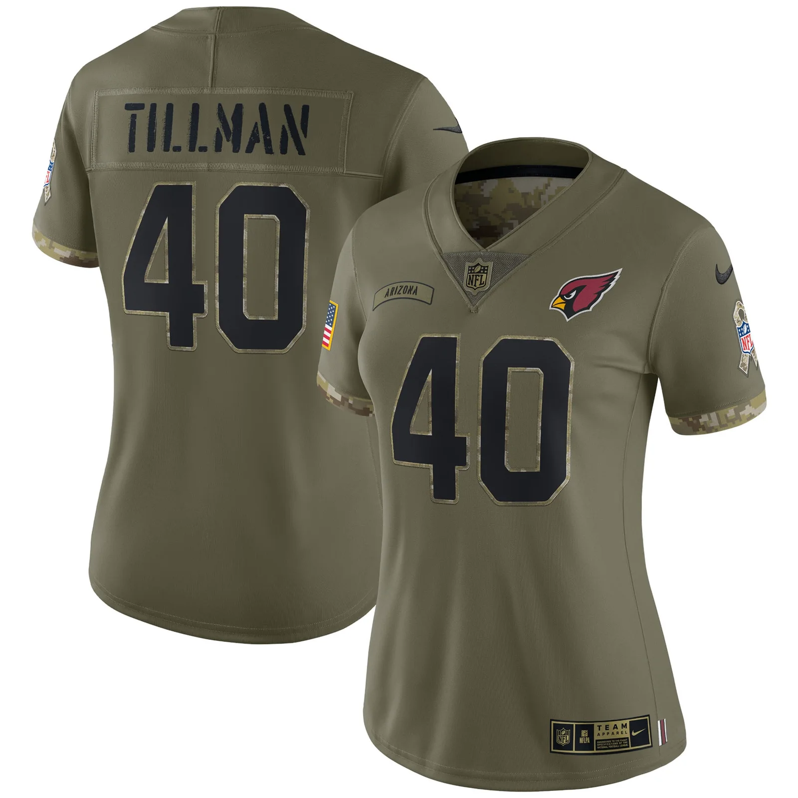 Pat Tillman Arizona Cardinals Woman's 2022 Salute To Service Retired Player Limited Jersey - Olive -