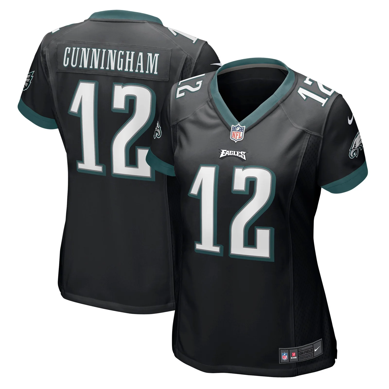 Randall Cunningham Philadelphia Eagles Woman's Retired Game Jersey - Black -