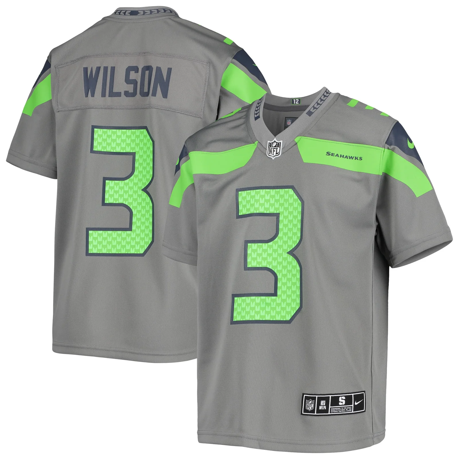 Russell Wilson Seattle Seahawks Youth Inverted Team Game Jersey - Gray -