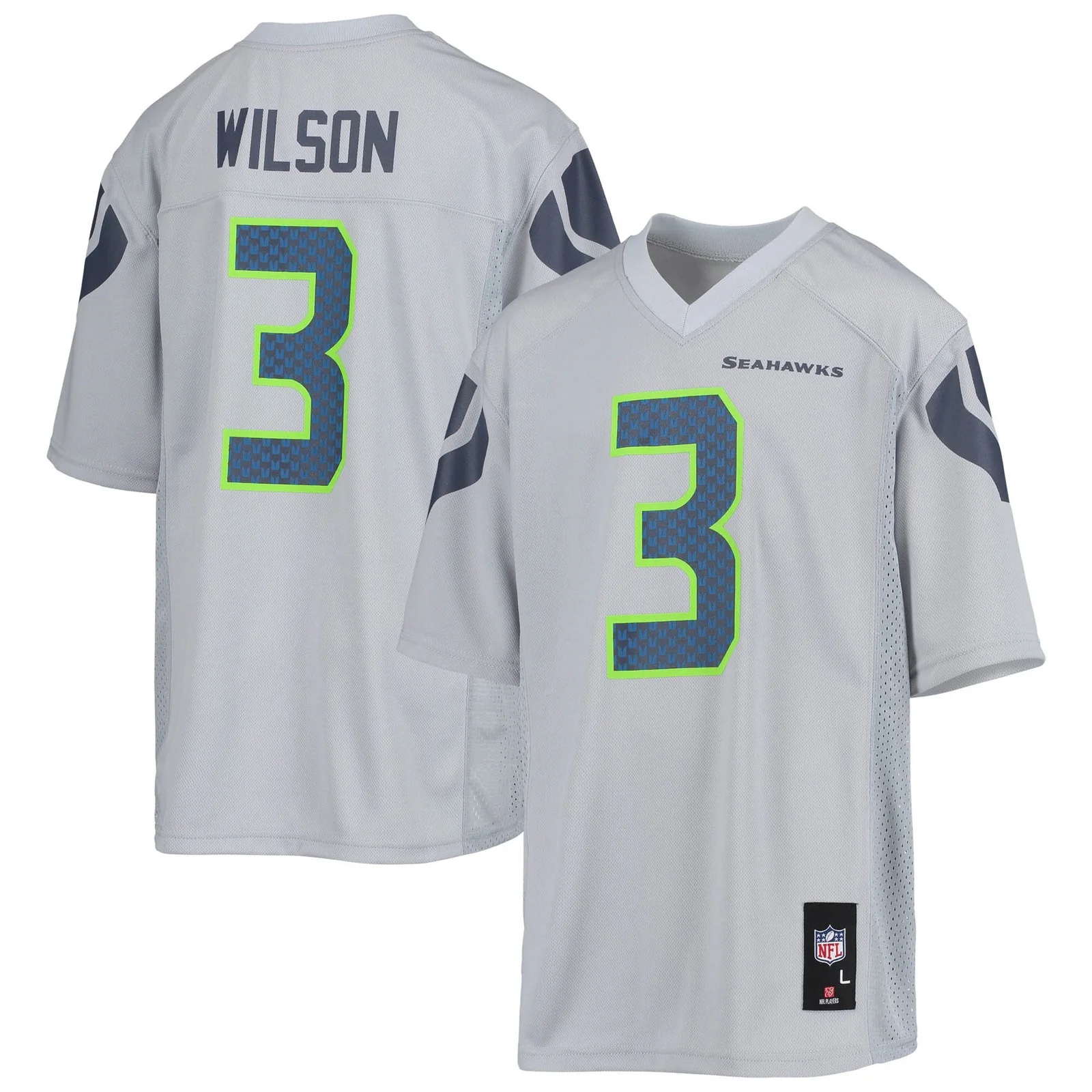 Russell Wilson Seattle Seahawks Youth  Player Jersey - Gray