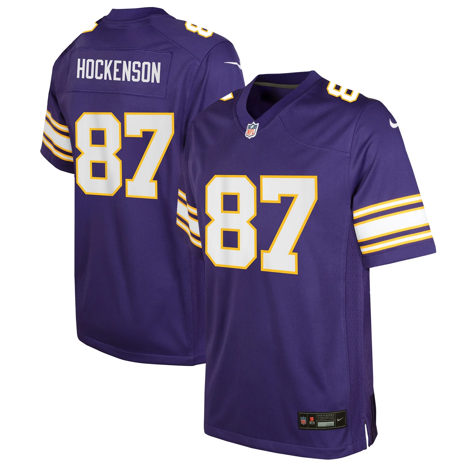 T.J. Hockenson Minnesota Vikings Youth Classic Player Game Jersey - Purple -
