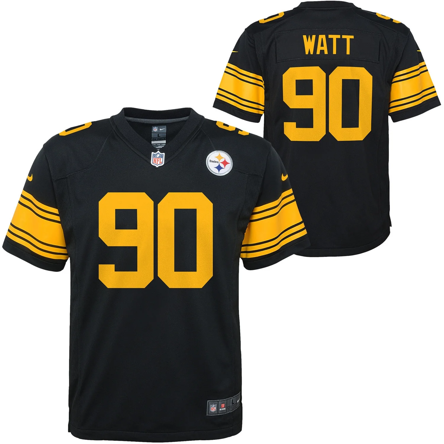 T.J. Watt Pittsburgh Steelers Youth Color Rush Player Game Jersey - Black -