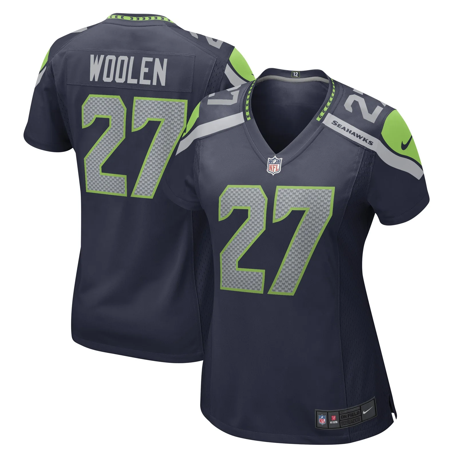 Tariq Woolen Seattle Seahawks Woman's Game Player Jersey - College Navy -