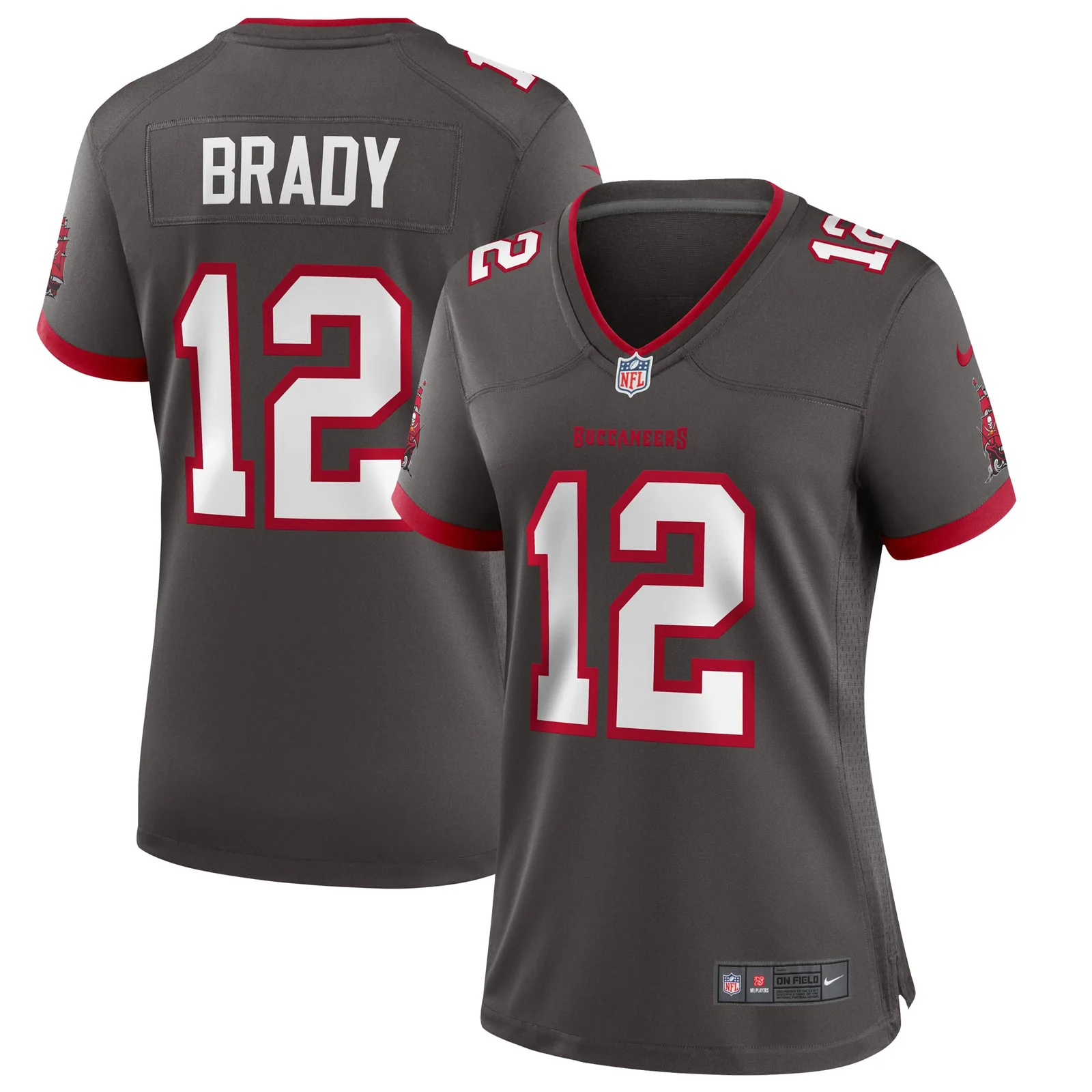 Tom Brady Tampa Bay Buccaneers Woman's Alternate Game Jersey - Pewter -