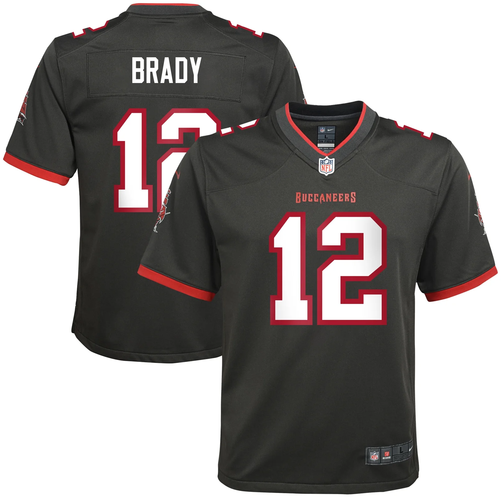Tom Brady Tampa Bay Buccaneers Youth Alternate Game Jersey - Pewter -