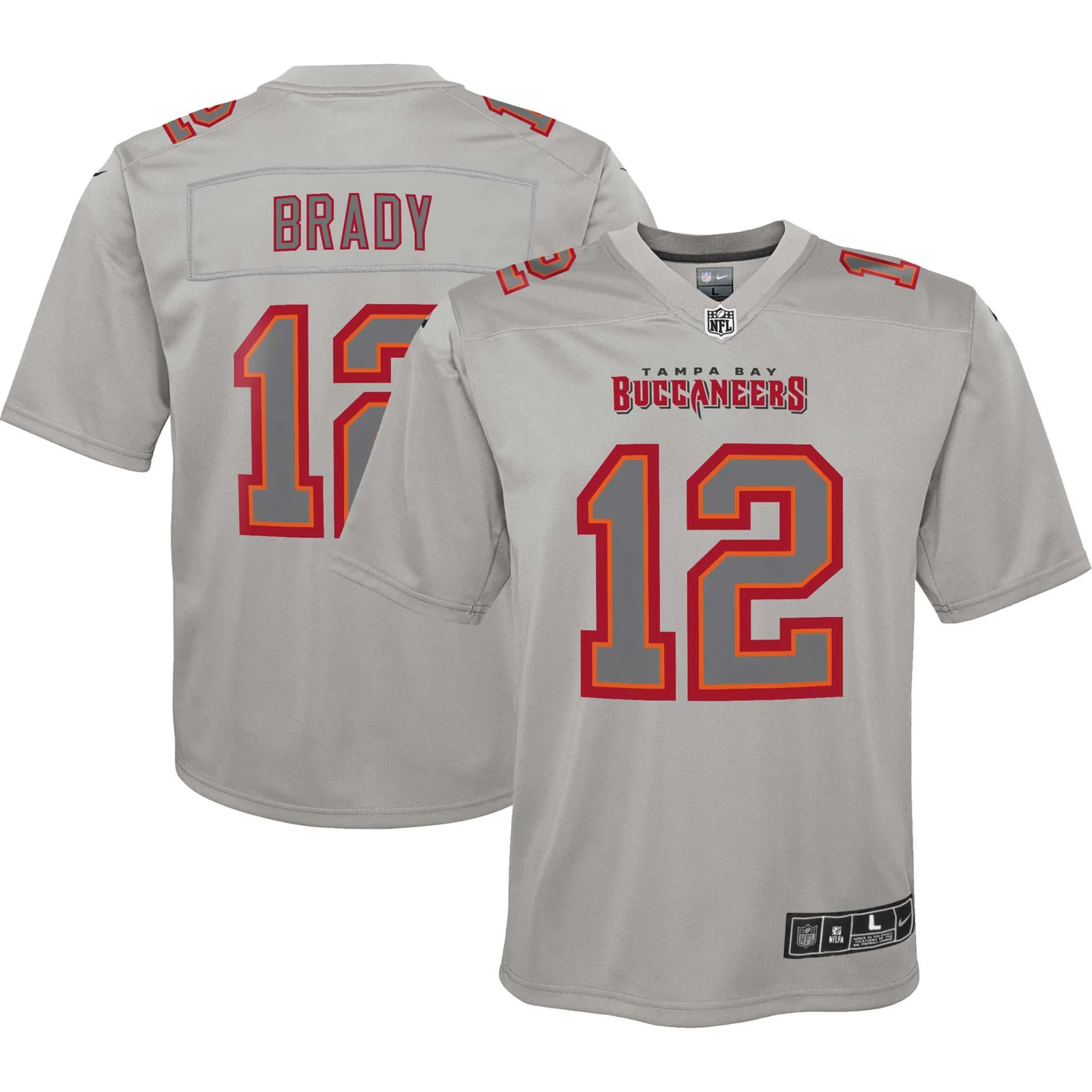 Tom Brady Tampa Bay Buccaneers Youth Atmosphere Game Jersey - Gray -