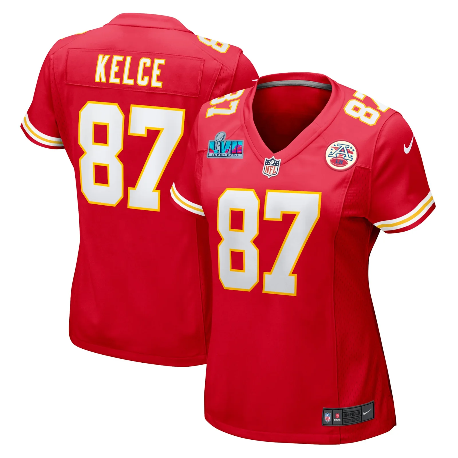 Travis Kelce Kansas City Chiefs Woman's Super Bowl LVII Patch Game Jersey - Red -