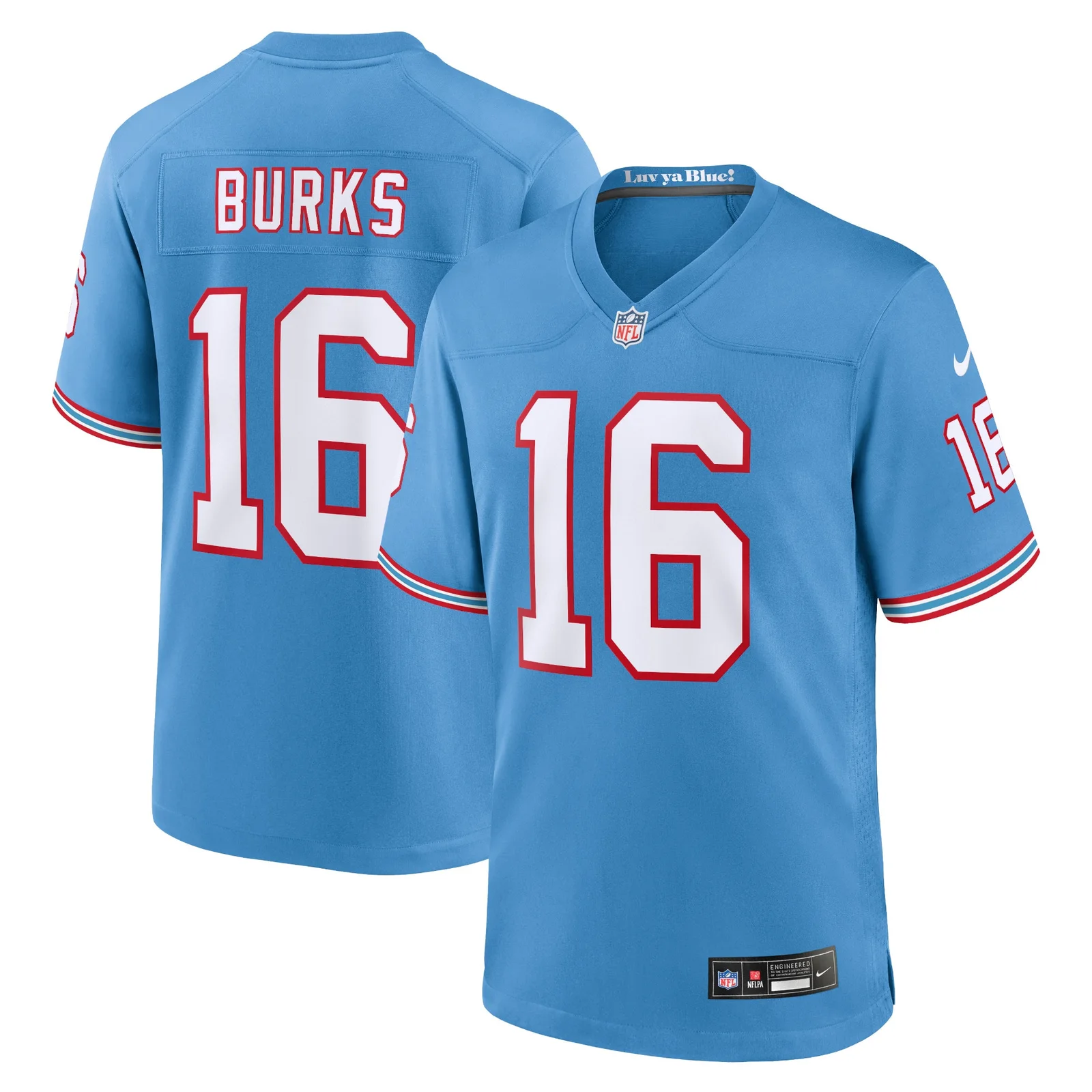Treylon Burks Tennessee Titans Youth Oilers Throwback Player Game Jersey - Light Blue -