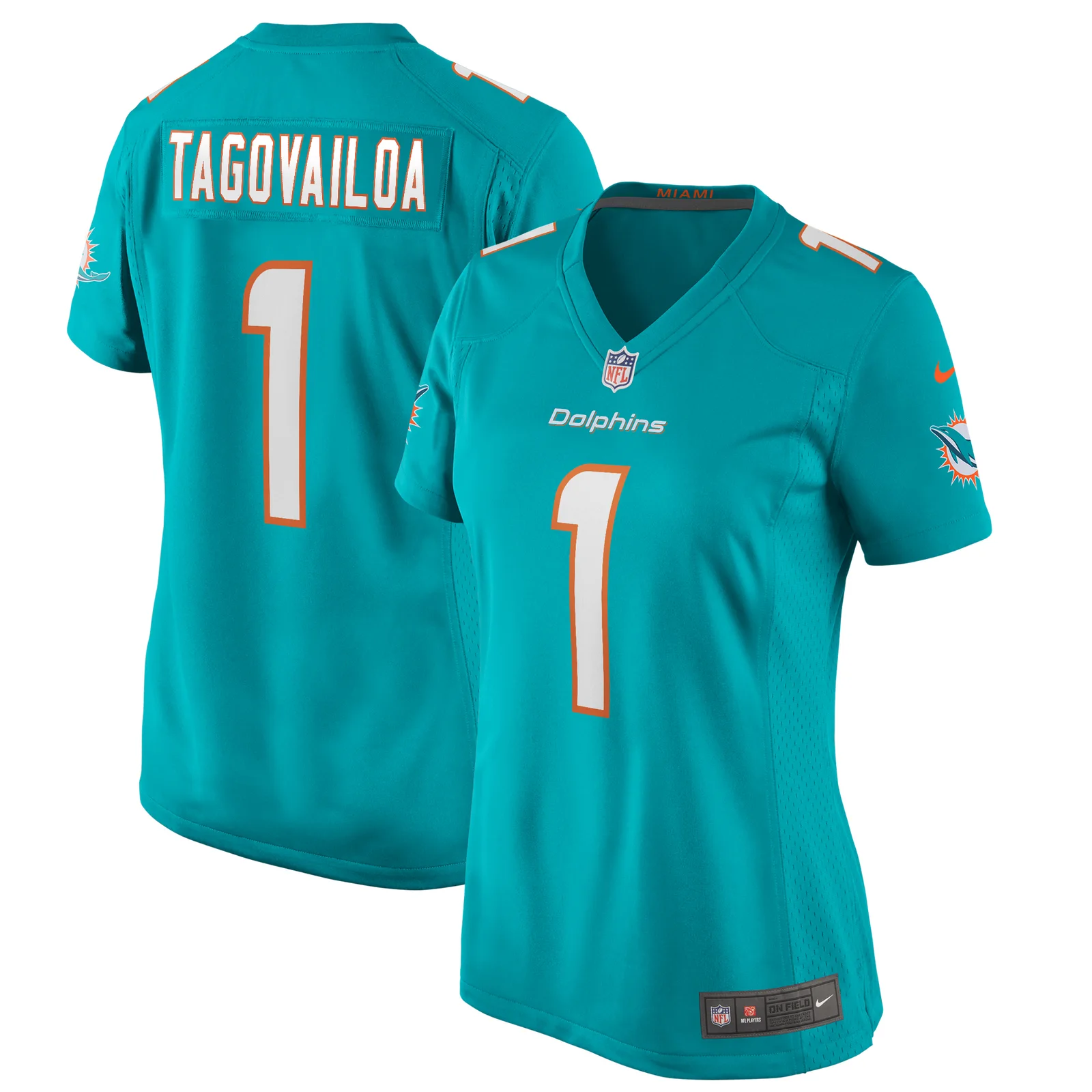 Tua Tagovailoa Miami Dolphins Woman's Game Jersey - Aqua -