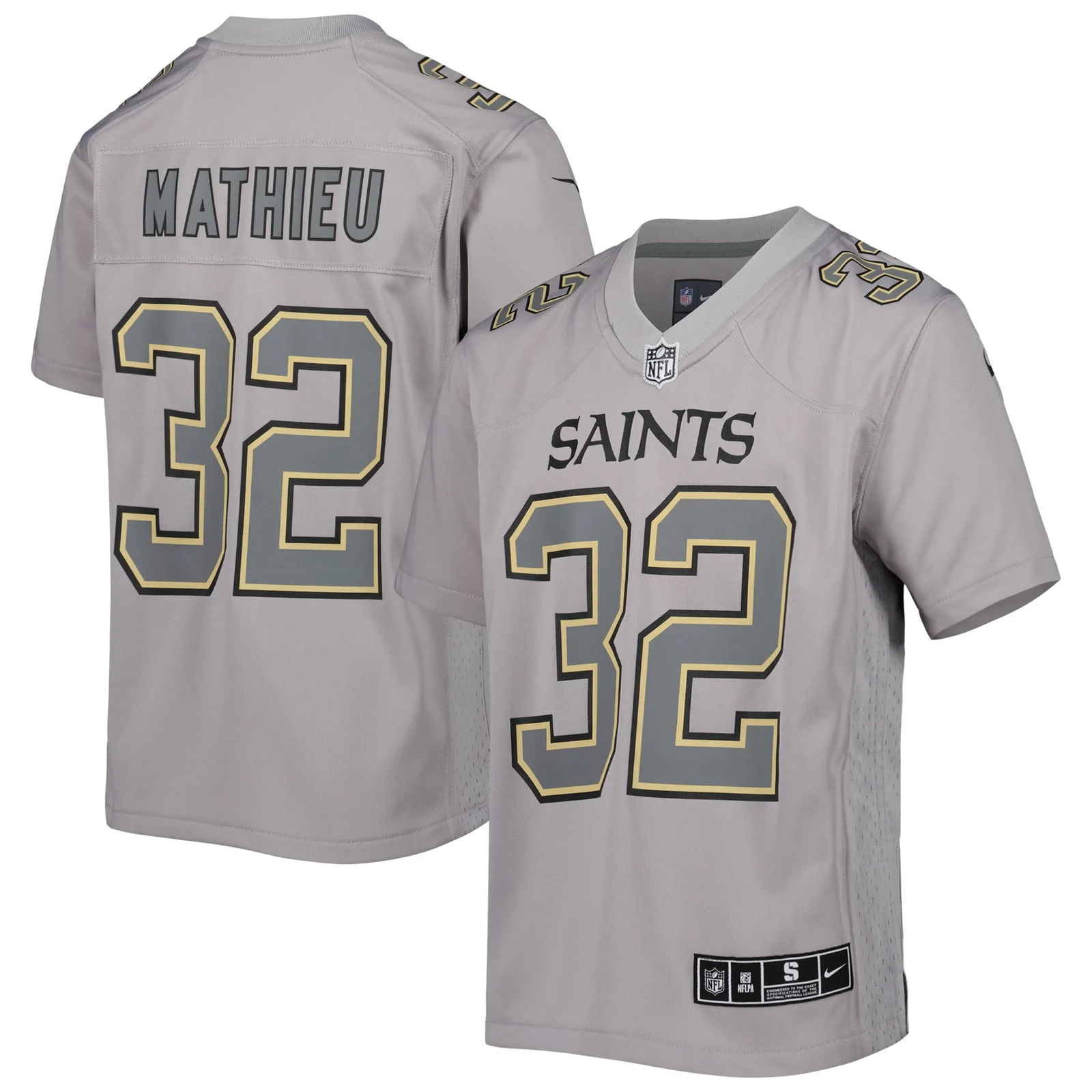 Tyrann Mathieu New Orleans Saints Youth Atmosphere Game Jersey - Gray -