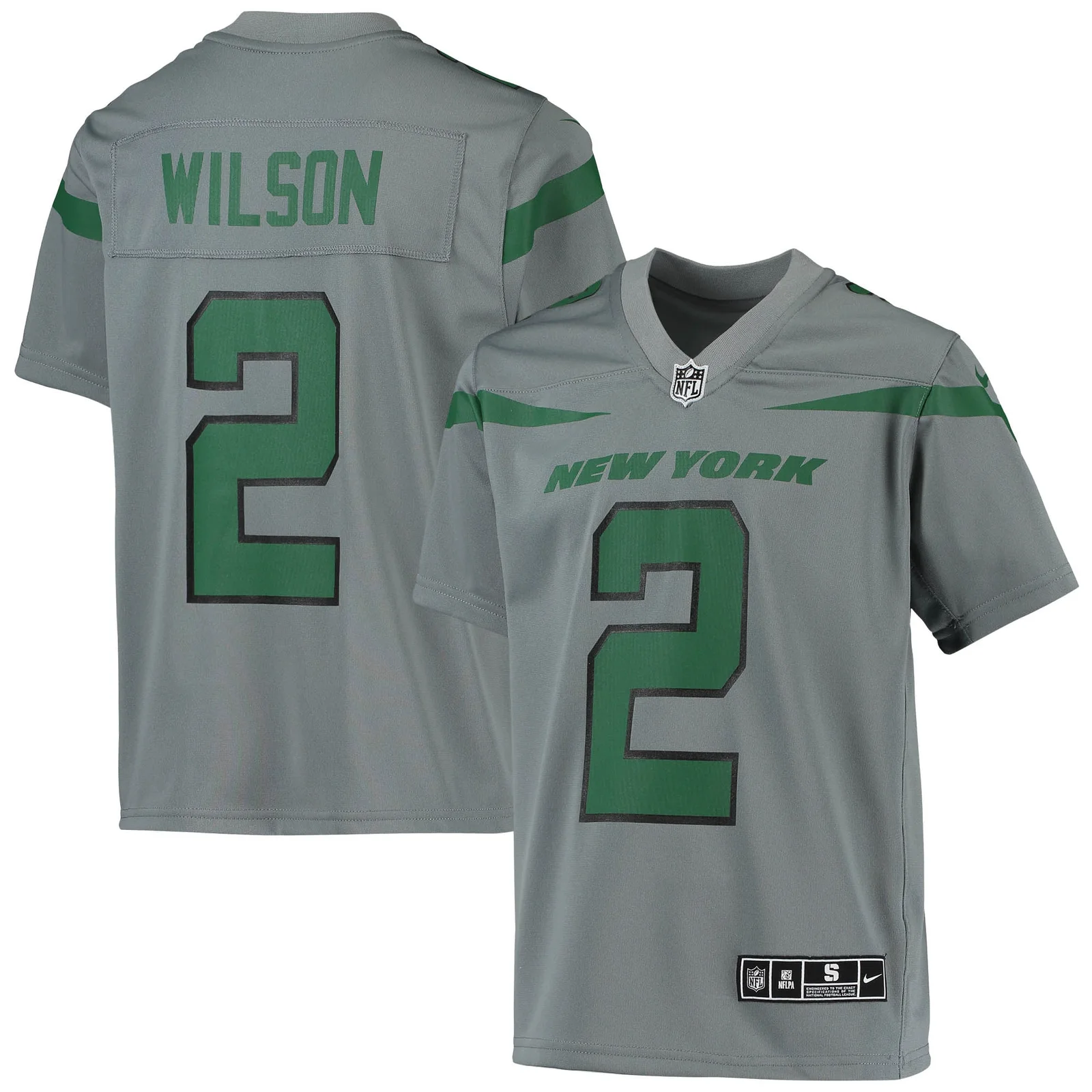 Zach Wilson New York Jets Youth Inverted Team Game Jersey - Gray -