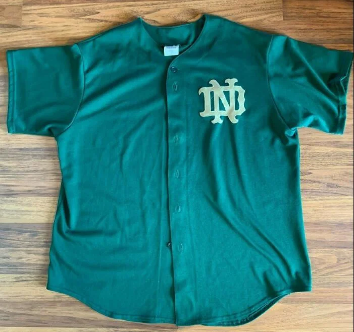 Youth's Green Notre Dame Fighting Irish Baseball Jersey custom -