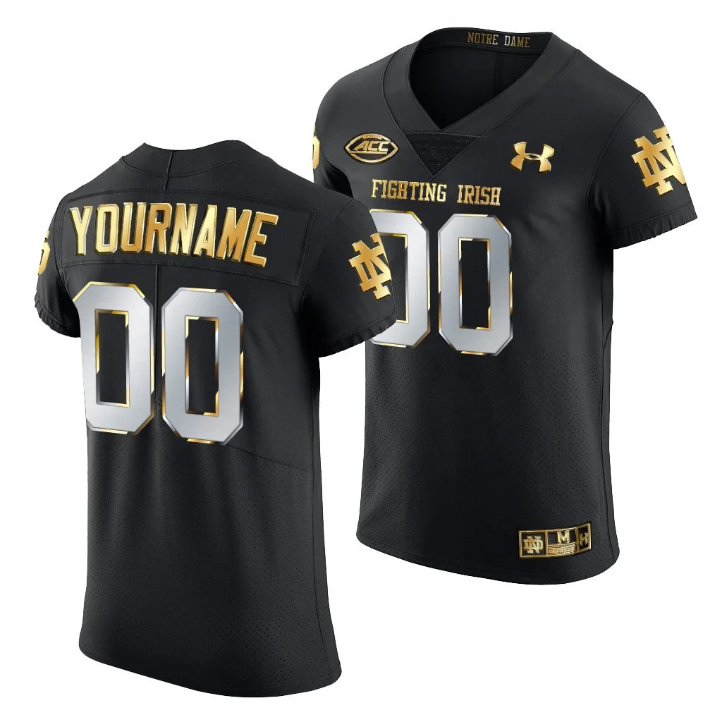 Youth's Notre Dame Fighting Irish Custom Black Golden Edition Jersey 2020-21 -