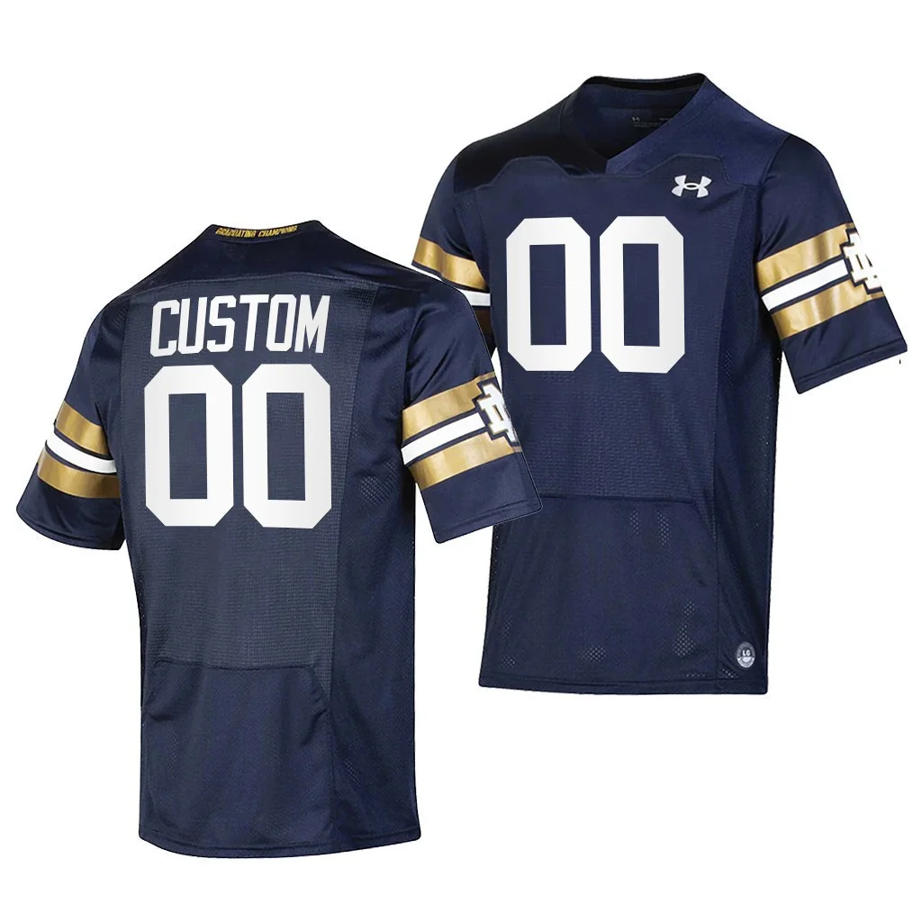 Youth's Notre Dame Fighting Irish Custom Navy 2021 Shamrock Series Premier Game Jersey -