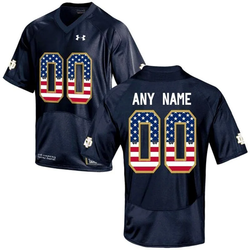 Youth's Notre Dame Fighting Irish Navy Blue Custom College Football Limited Jersey , Notre Dame Football Jersey Custom -