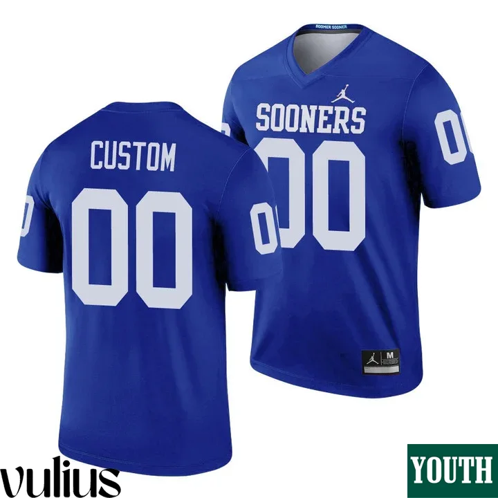 Oklahoma Sooners Custom Jersey, Blue Youth's, Custom Legend Football Jersey -