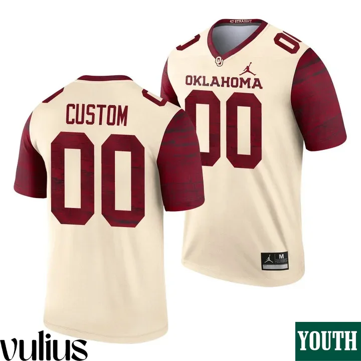 Oklahoma Sooners Custom Jersey, Cream Youth's, Legend Alternate Jersey -
