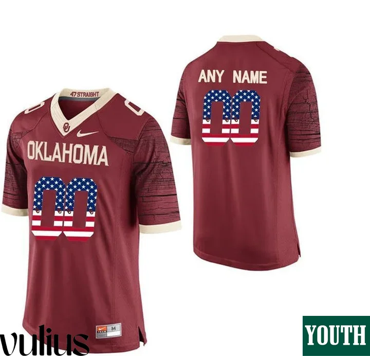 Oklahoma Sooners Custom Jersey, Red Youth's, College Football Limited Jersey -
