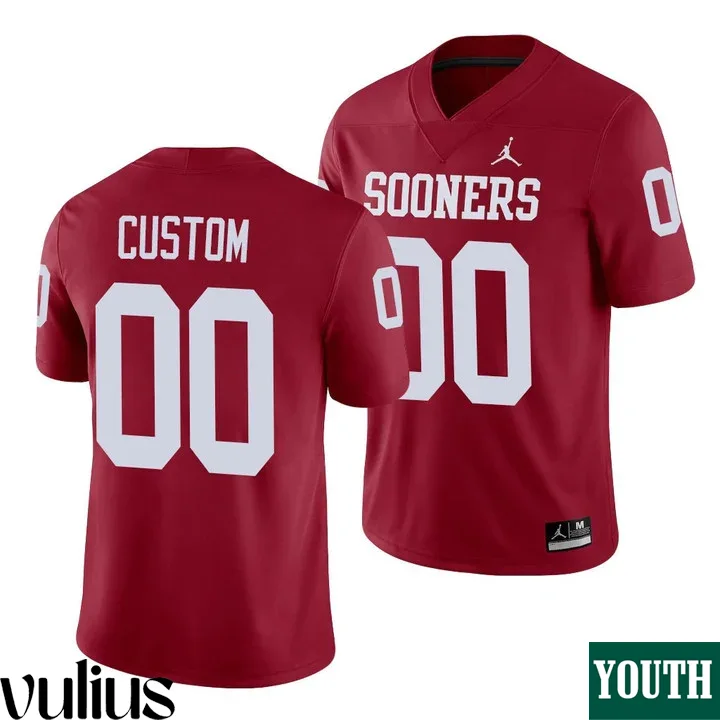 Oklahoma Sooners Custom Jersey, Red Youth's, Crimson Alumni Game Jersey -