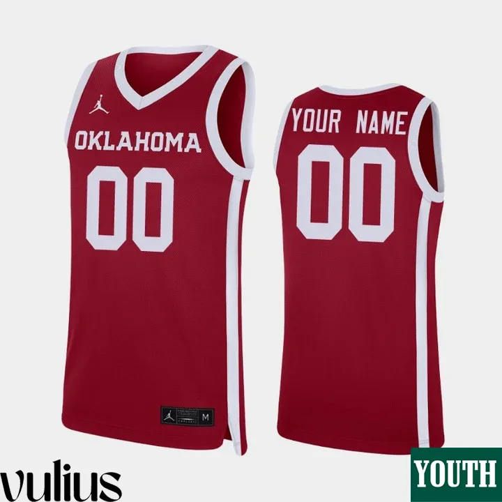 Oklahoma Sooners Custom Jersey, Red Youth's, Crimson  Custom Jersey