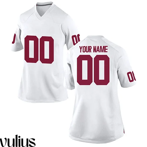 Oklahoma Sooners Custom Jersey, White Woman's, Custom Game Jersey -