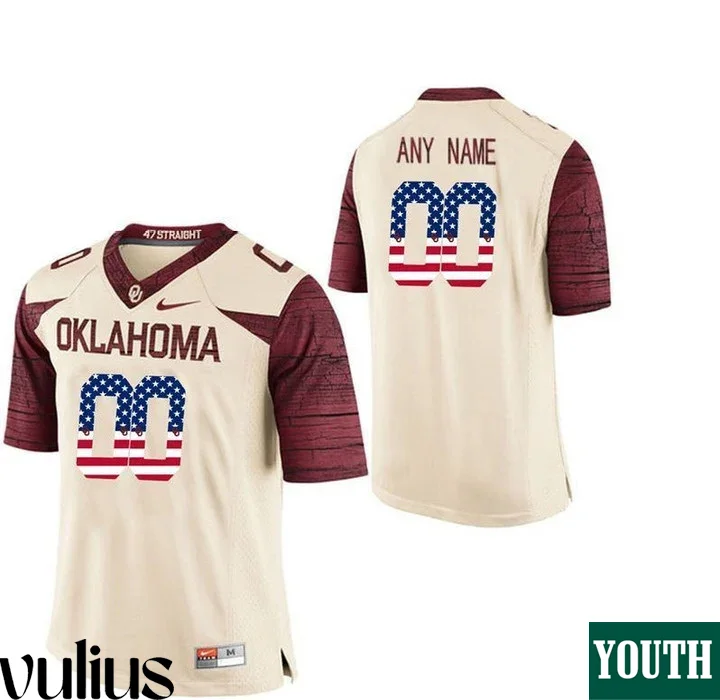 Oklahoma Sooners Custom Jersey, White Youth's, College Football Limited Jersey -