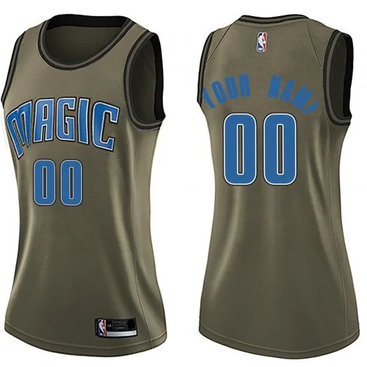 Woman's Custom Orlando Magic Swingman Green Salute to Service Jersey -