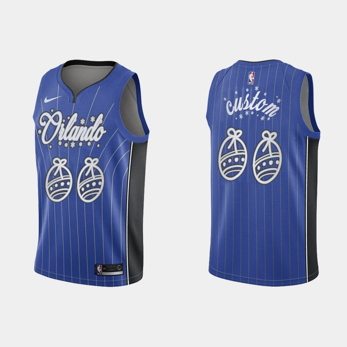 Youth's Orlando Magic Custom No.00 Santa Clause Jersey Blue Christmas Gift for -